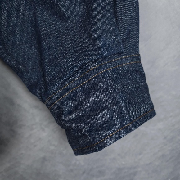 Vintage GAP Denim Shirt Mens Large Long Sleeve Button Front Point Collar 90s - Picture 6 of 16